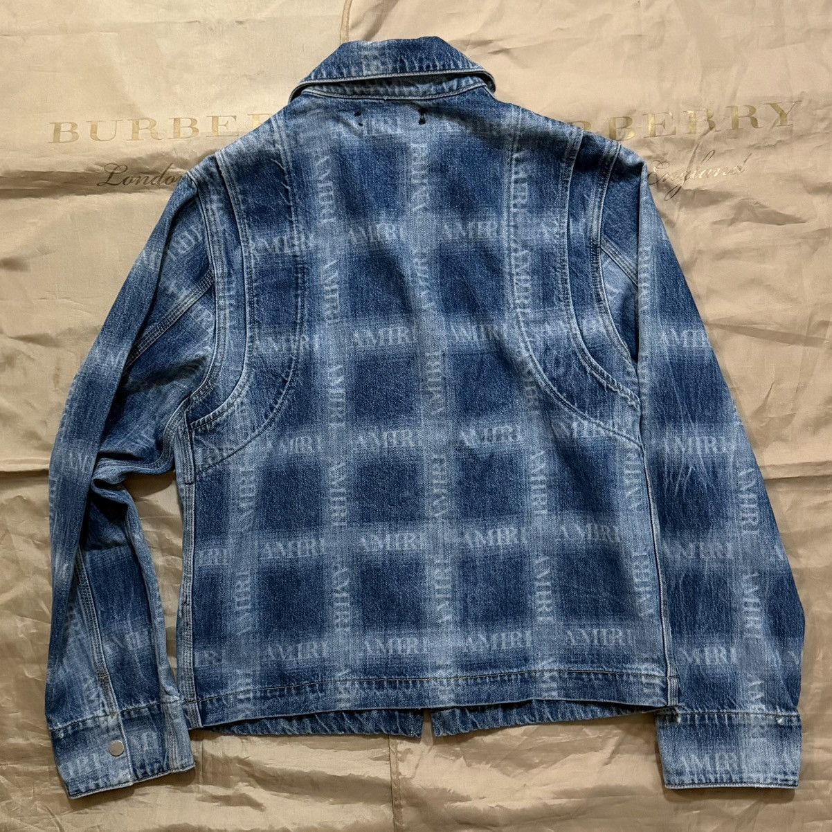 Amiri AMIRI Blue Plaid Workman Denim Jacket size S Size US S / EU 44-46 / 1 - 5 Thumbnail