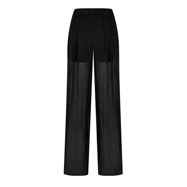 Dolce & Gabbana o1g2r1mq1024 Chiffon Wide Leg Trousers in Nero Size 29" - 2 Thumbnail