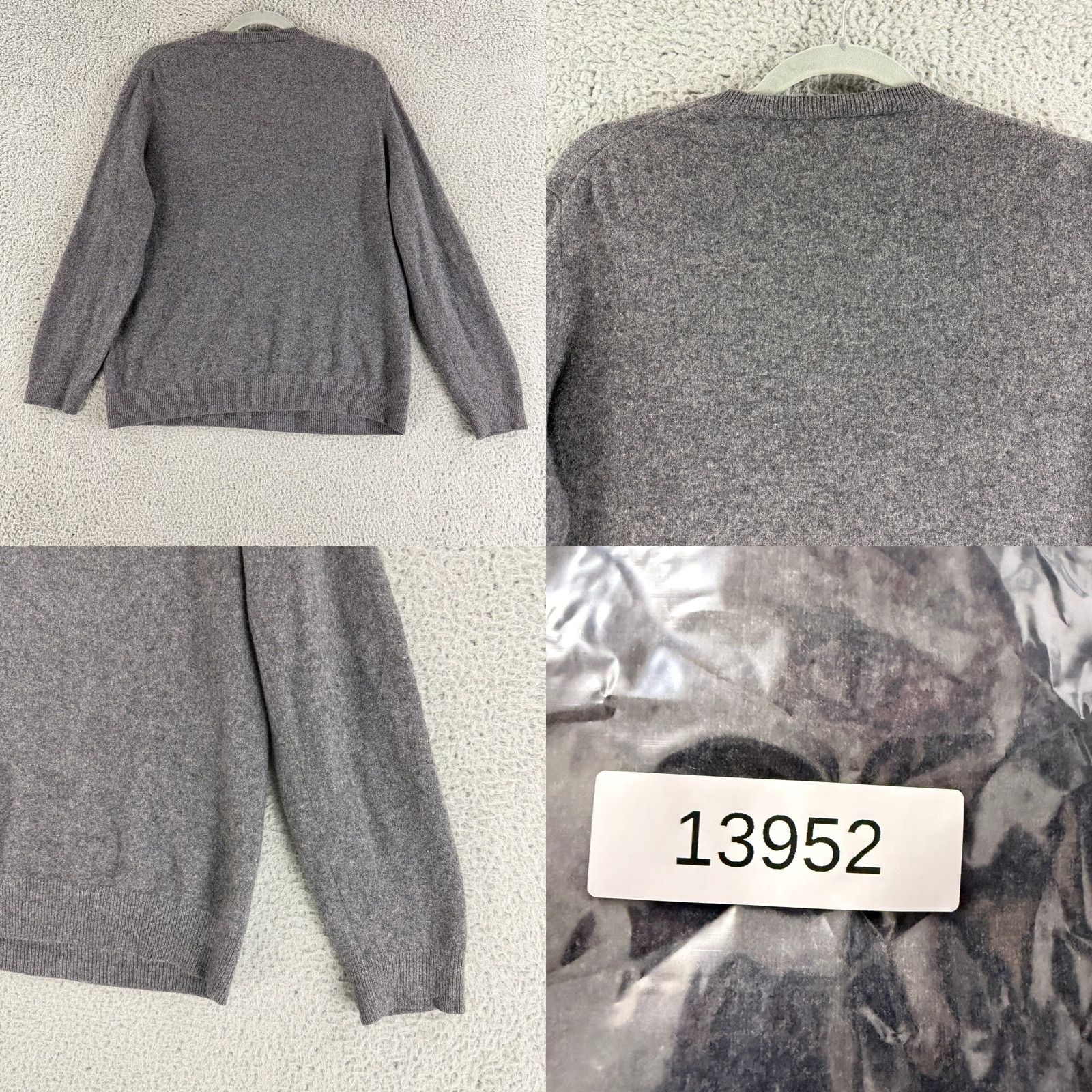 Lands' End Lands' End V-Neck Sweater Mens L Gray 100% Cashmere Blend Pullover 42-44 Size US L / EU 52-54 / 3 - 9 Thumbnail