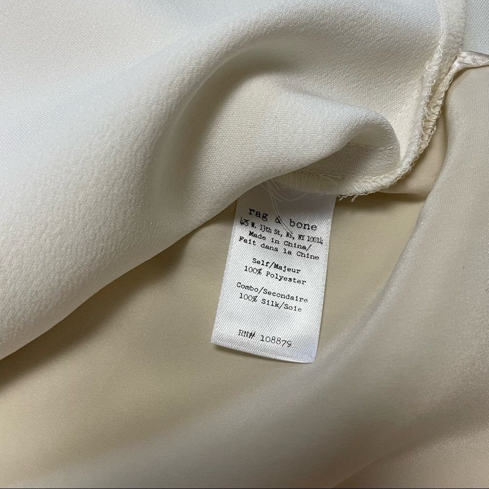 Rag & Bone Rag & Bone Cream Silk Blouse With Lace Pocket Size S Size S / US 4 / IT 40 - 8 Thumbnail