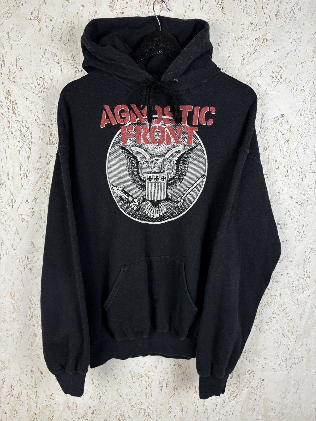 Vintage Agnostic Front New York Hardcore Band Hoodie L Black