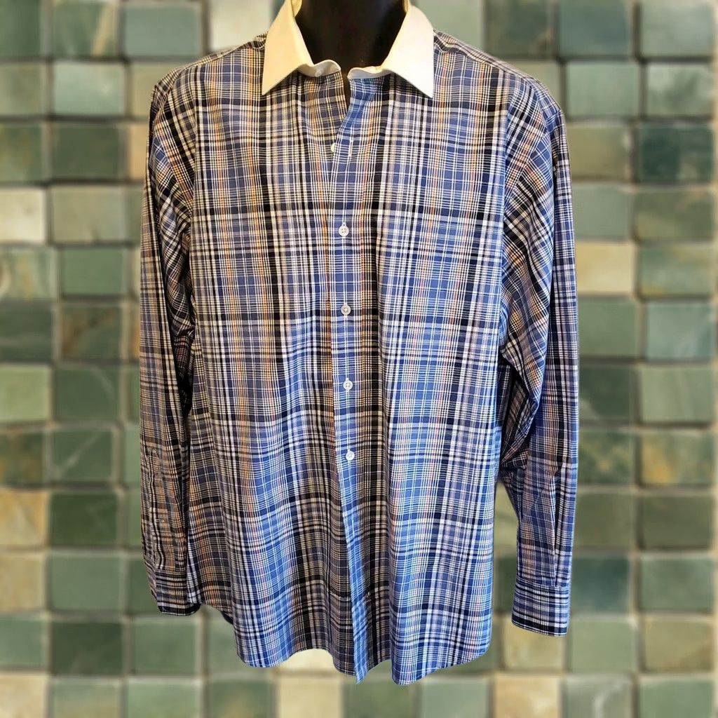 Polo Ralph Lauren Polo Ralph Lauren Button Down Shirt Mens Blue Plaid Classic Regent Fit XL Size US XL / EU 56 / 4 - 1 Thumbnail