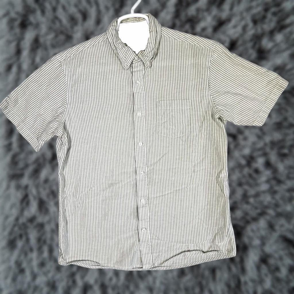 Vintage G.H. Bass & Co Shirt Men’s Large Green Striped Short Sleeve Button-Down Cotton Size US L / EU 52-54 / 3 - 1 Thumbnail