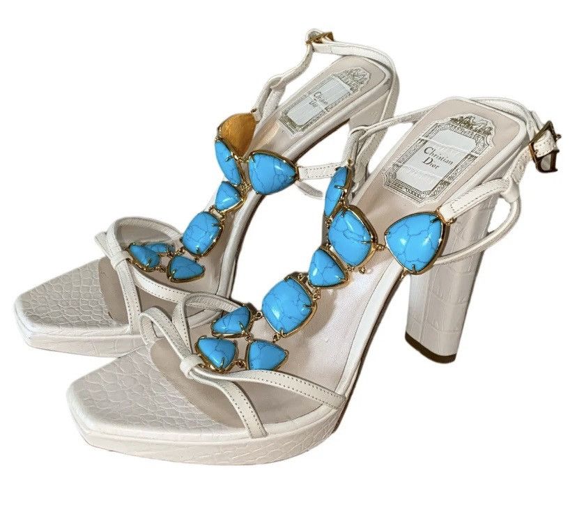 Dior デニムミュール 38サイズ Authentic Dior J'Adior Flats Shoes SlingBacks Patchwork