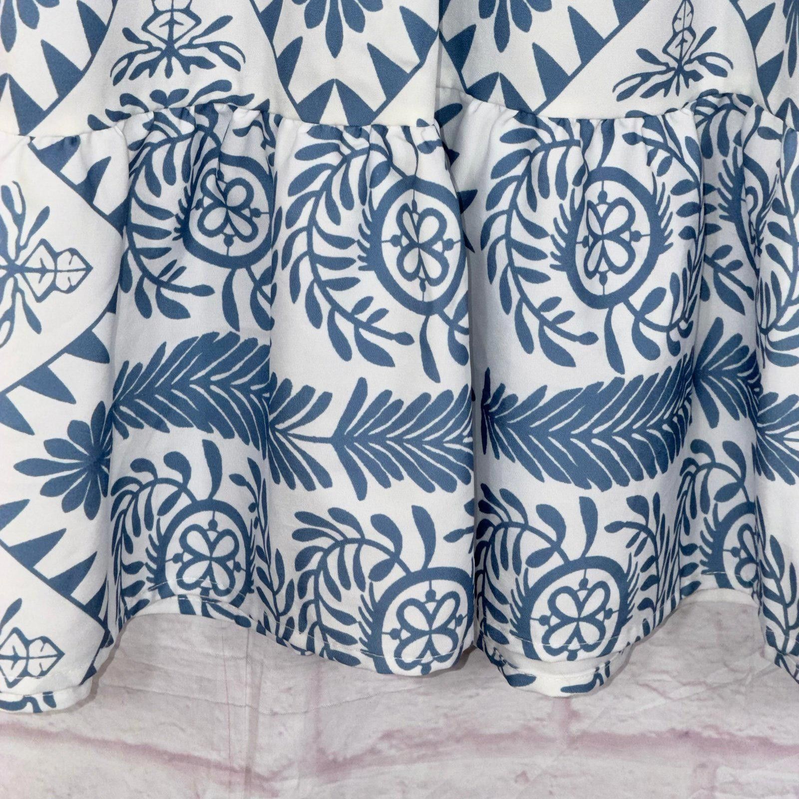 Other Blue and White Patterned Long Sleeve Dress Medium NWT Size M / US 6-8 / IT 42-44 - 6 Thumbnail