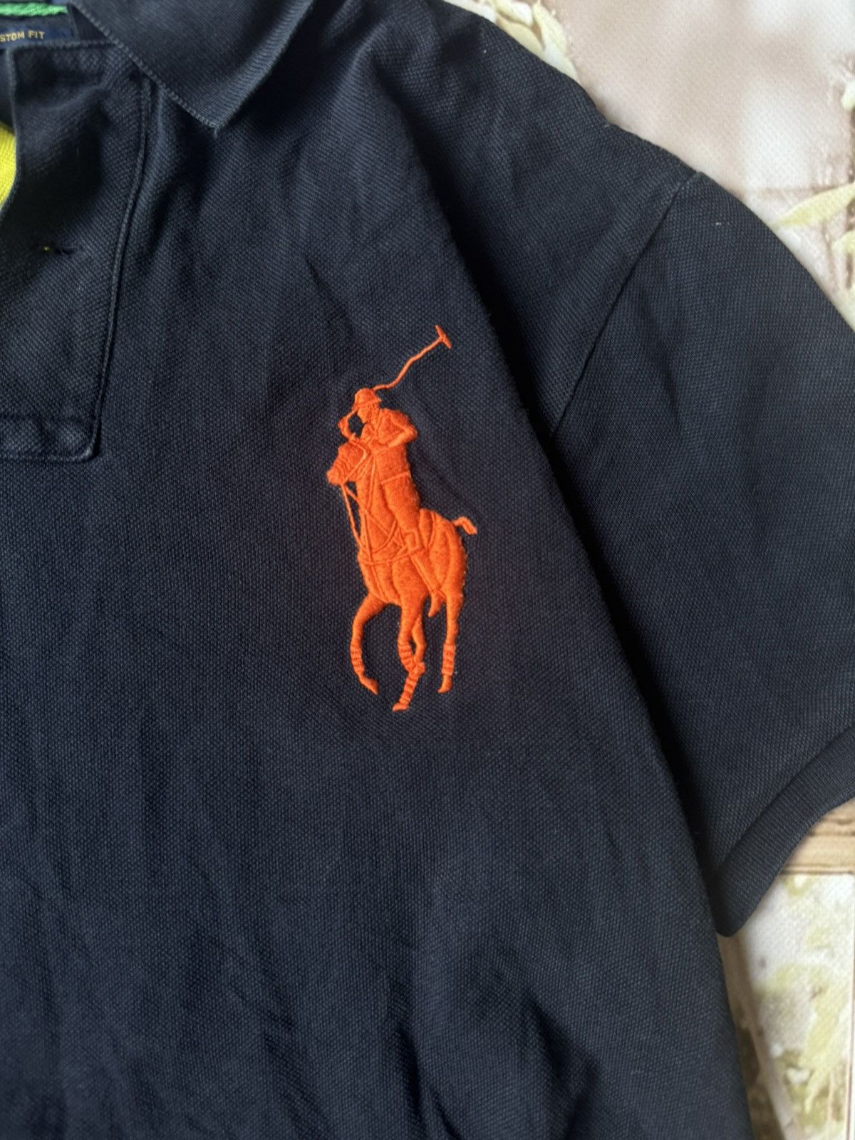 Polo Ralph Lauren Polo Ralph Lauren Big Pony Navy Polo with Neon Accents Size US M / EU 48-50 / 2 - 4 Thumbnail