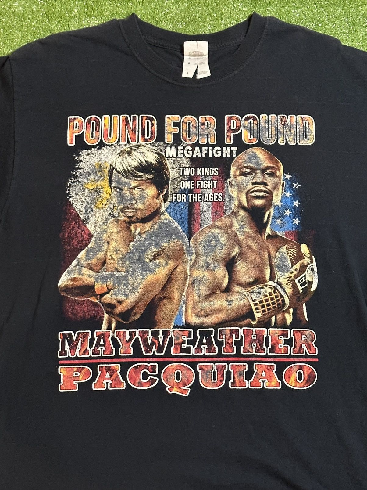 Band Tees × Vintage Vintage Manny Pacquio Vs Floyd Mayweather Tee Size US L / EU 52-54 / 3 - 3 Thumbnail