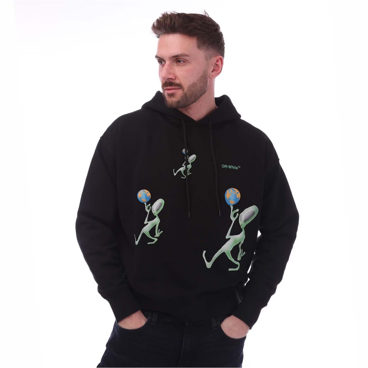 Off-White o1g2r1mq0226 Alien Arrow Skate Hoodie In Black Size US M / EU 48-50 / 2 - 1 Thumbnail