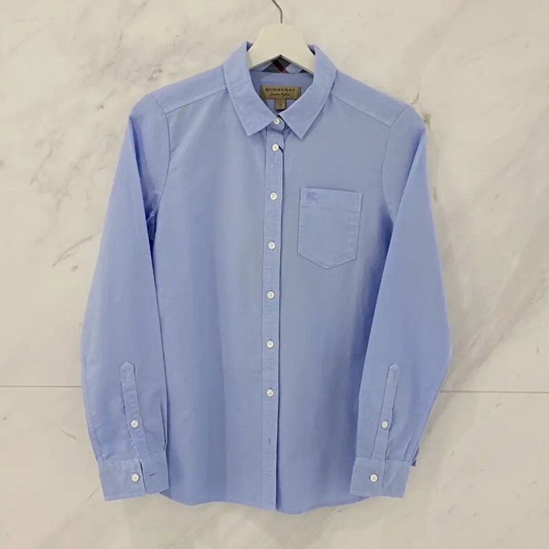Burberry Burberry Blue Cotton Long Sleeve Shirt XS Size XS / US 0-2 / IT 36-38 - 1 Thumbnail