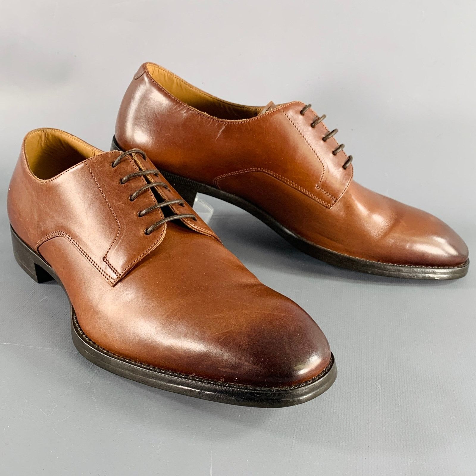 Giorgio Armani GIORGIO ARMANI Size 7.5 Brown Leather Lace-Up Shoes Size US 7.5 / EU 40-41 - 1 Thumbnail