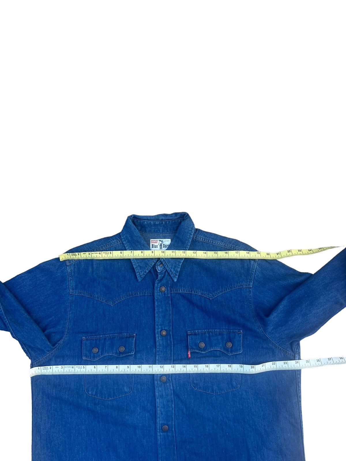 Levi's Vintage 1990 Levi’s Saddle Man Western Denim Shirt Size US L / EU 52-54 / 3 - 3 Thumbnail