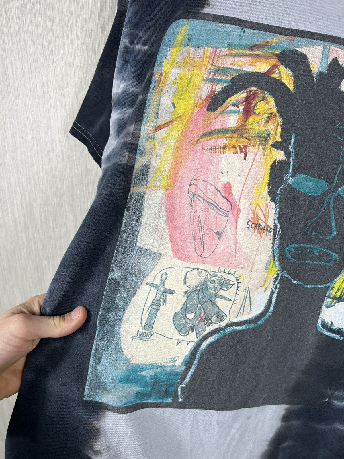 Jean-Michel Basquiat Jean-Michel Basquiat ripple tie dye modern art back logo tee Size US M / EU 48-50 / 2 - 10 Thumbnail