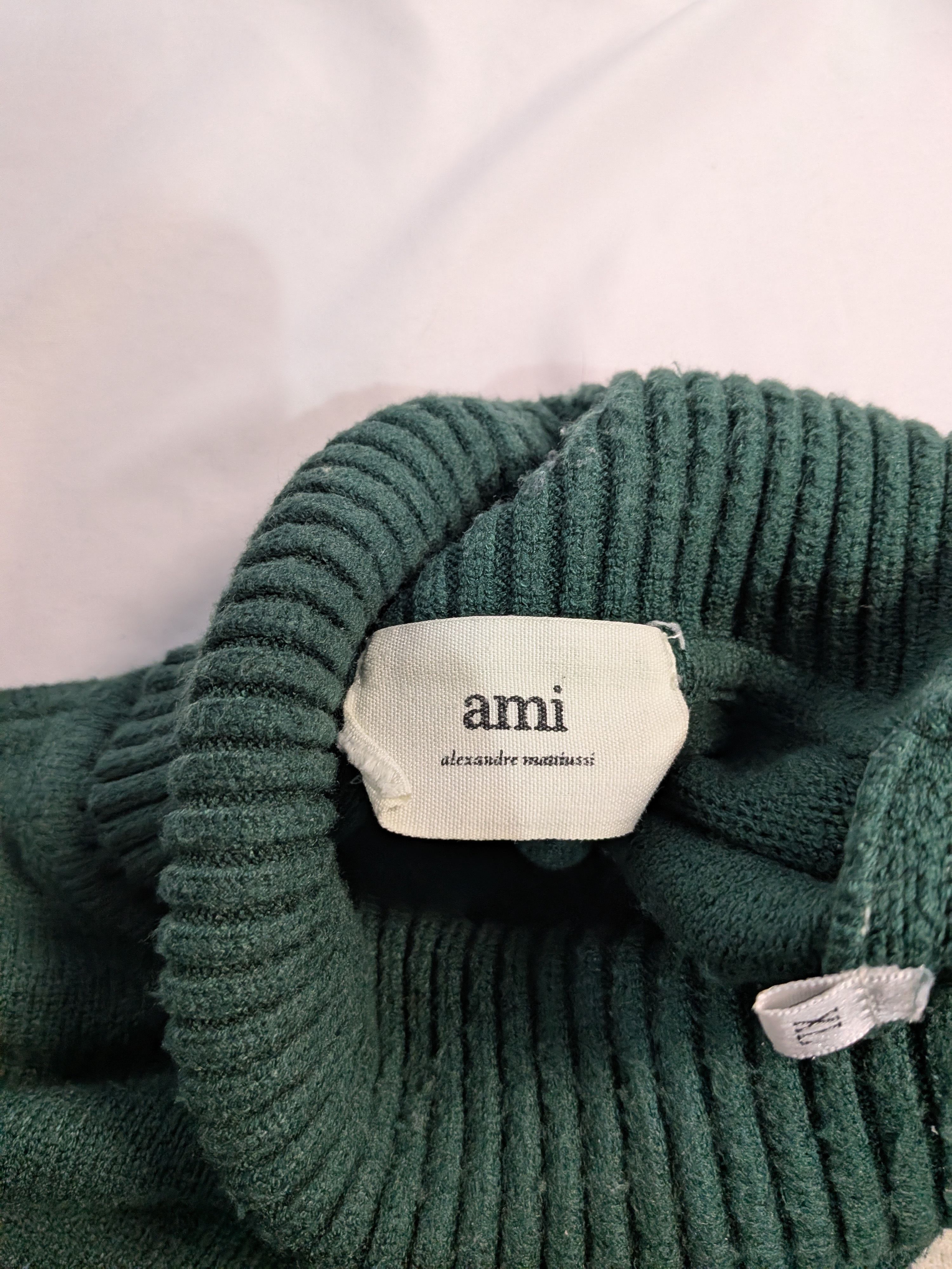 AMI Ami Paris Ami de Coeur Oversized Turtleneck Sweater Green XL Size US XL / EU 56 / 4 - 10 Thumbnail