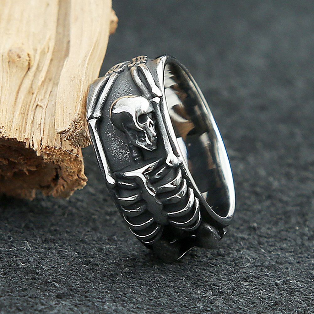 Jewelry Creative Skull Biker Ring Size ONE SIZE - 1 Thumbnail