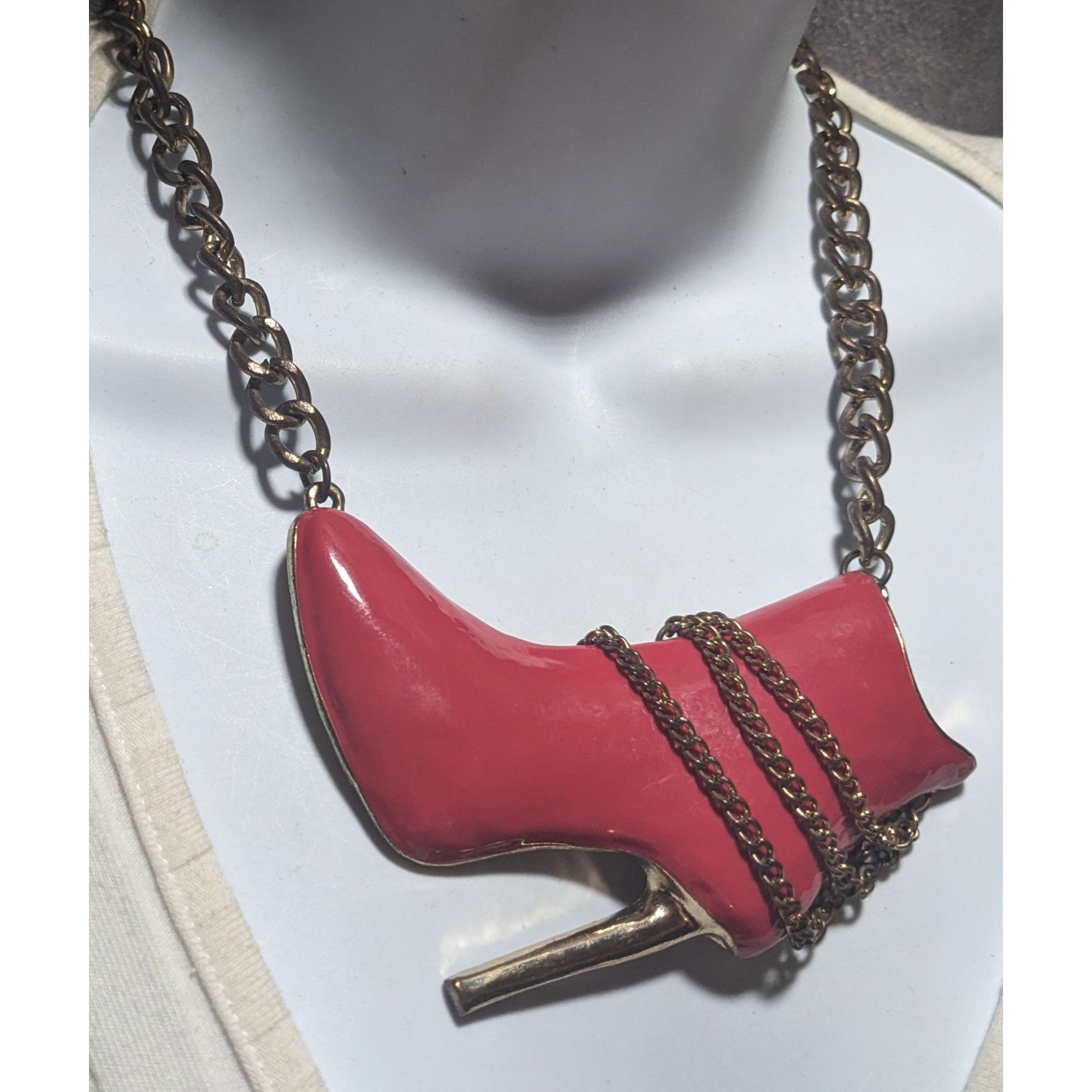 Other Red High Heel Chain Boot Pendant Necklace Size ONE SIZE - 8 Thumbnail