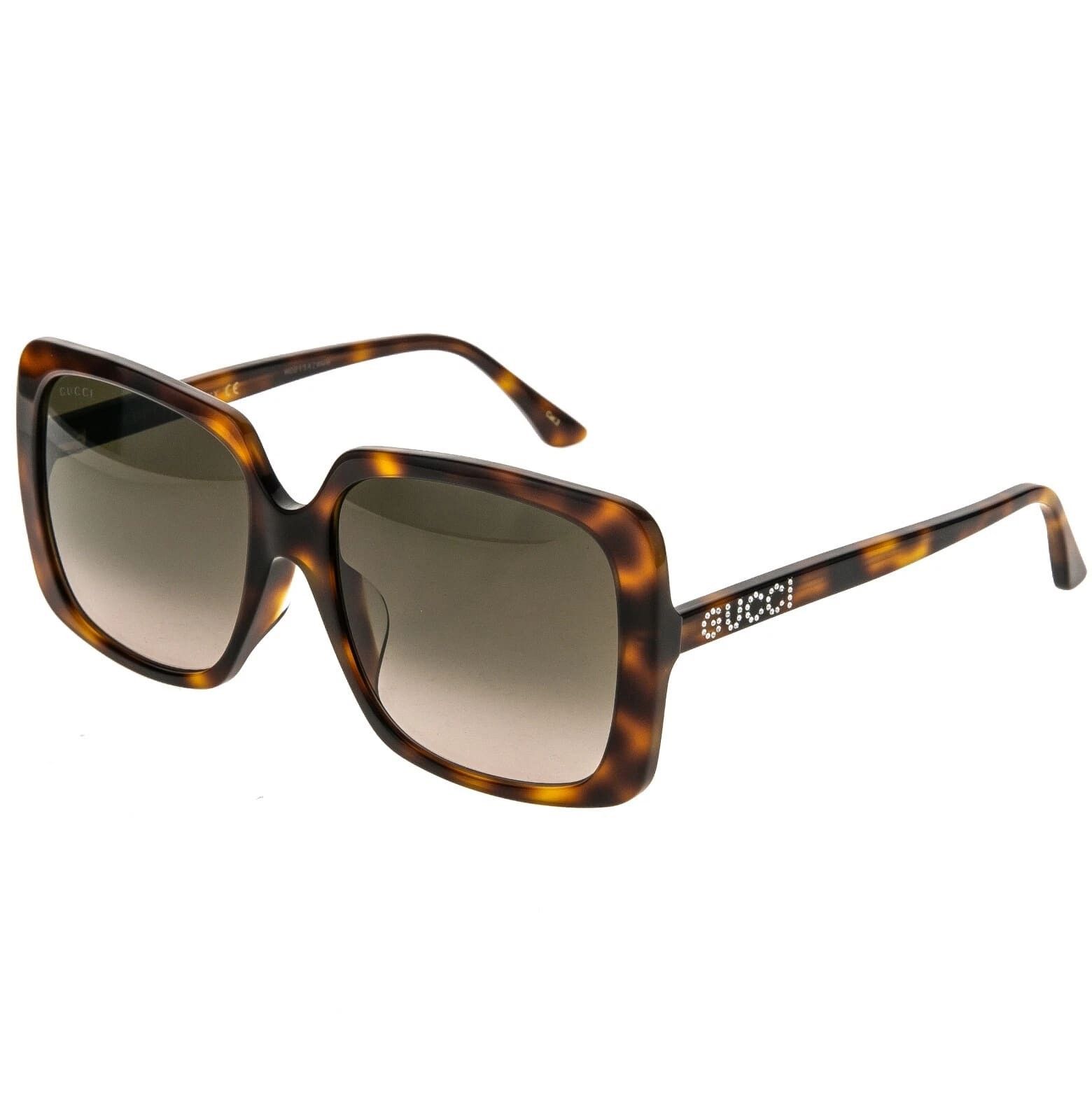 Gucci GUCCI 0728 Brown Stud Logo Oversized Sunglasses GG0728S 002 Size ONE SIZE - 9 Thumbnail