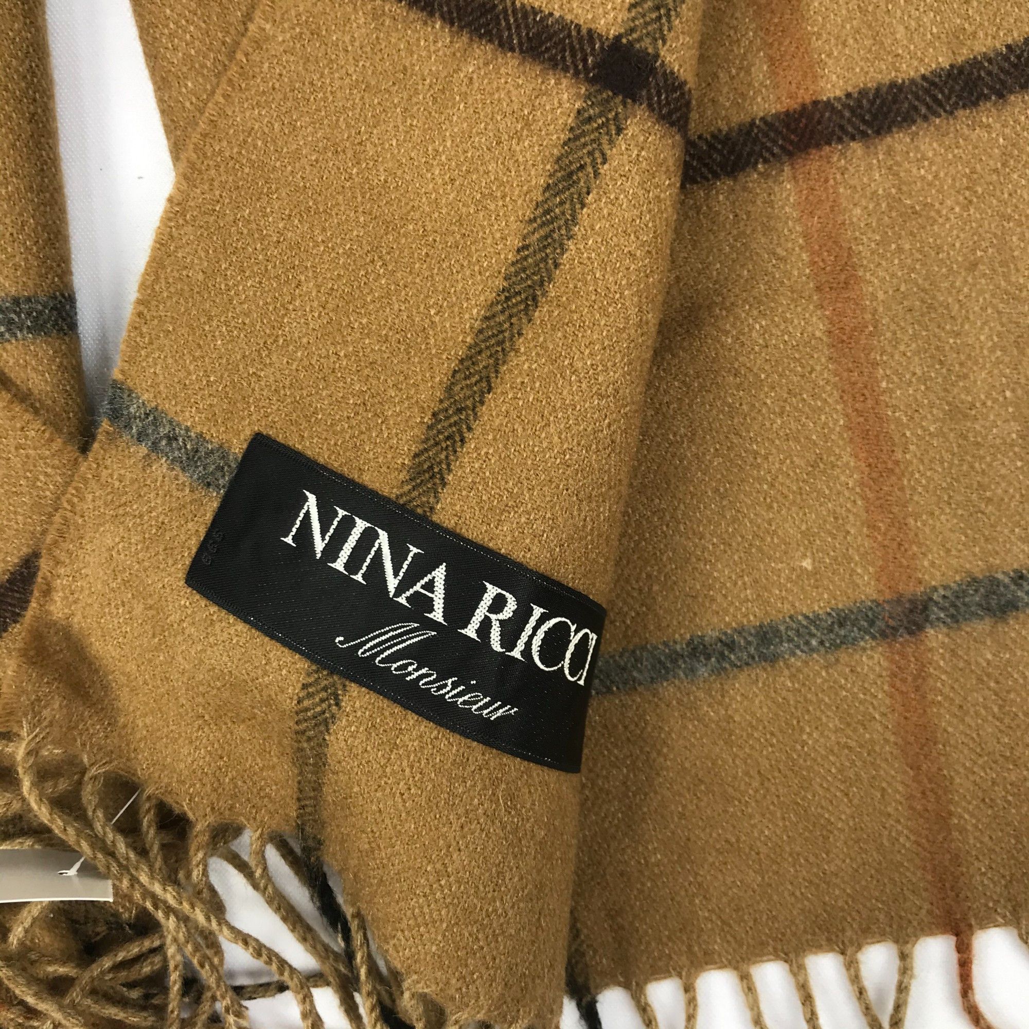 Nina Ricci Vintage Nina Ricci Scarf Plaid Winter Muffler Wool Scarves Size ONE SIZE - 3 Thumbnail
