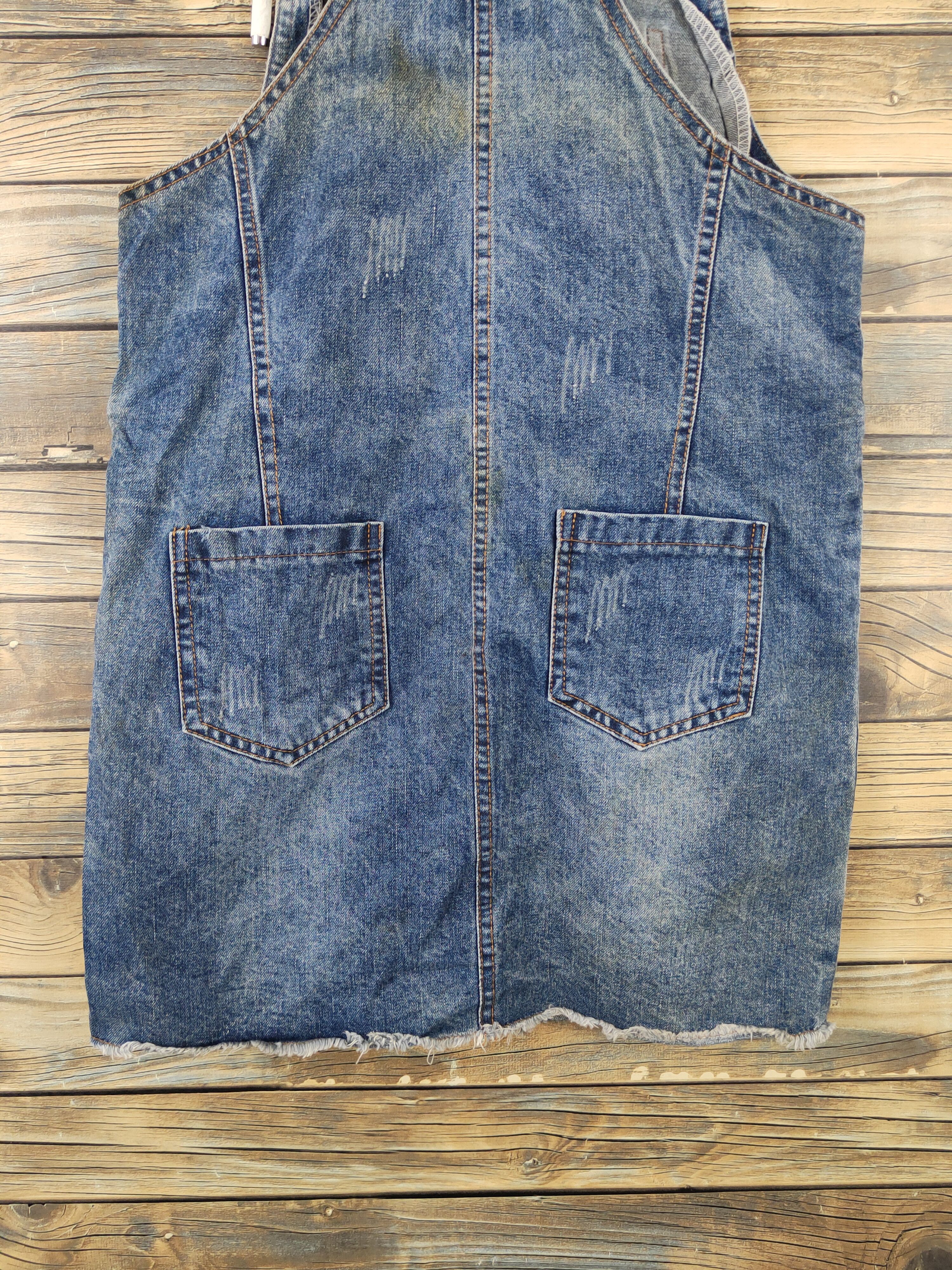 Japanese Brand × Vintage Avant Garde Fashion by Japan Brand Blue Denim Skirt Jumpsuit Size 31" - 9 Thumbnail