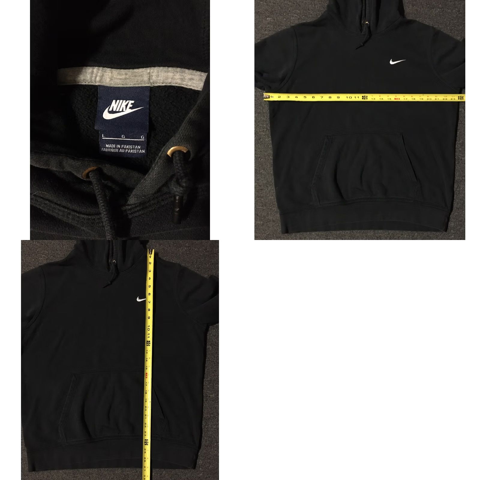 Nike VINTAGE Nike Swoosh Faded Hoodie L Track Hip Hop Grunge 90s Shirt Mens Black Size US L / EU 52-54 / 3 - 8 Thumbnail