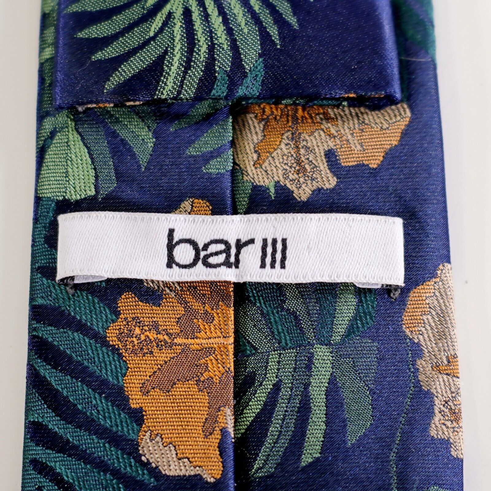 Bar III Bar III Blue Floral Woven Skinny Silk Blend Tie Size ONE SIZE - 3 Thumbnail