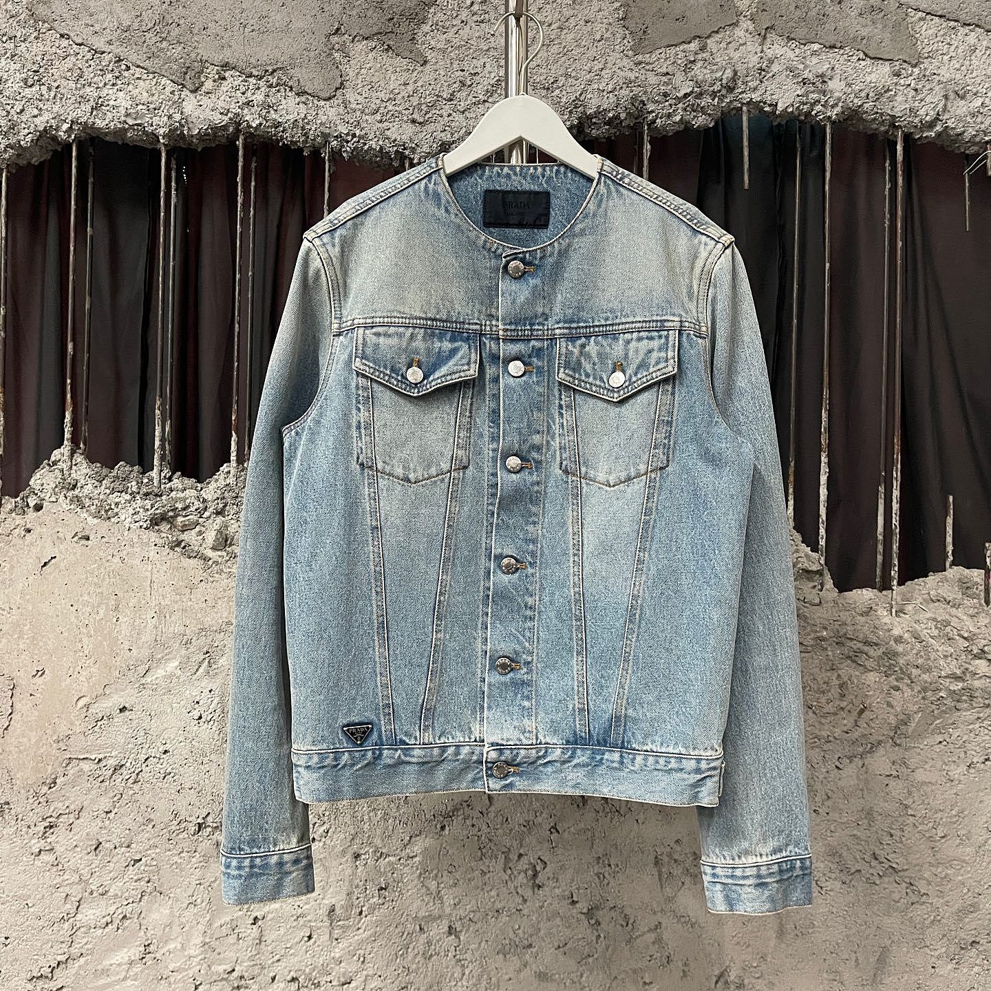 Prada Prada Distressed Denim Jacket Size M Size US M / EU 48-50 / 2 - 1 Thumbnail