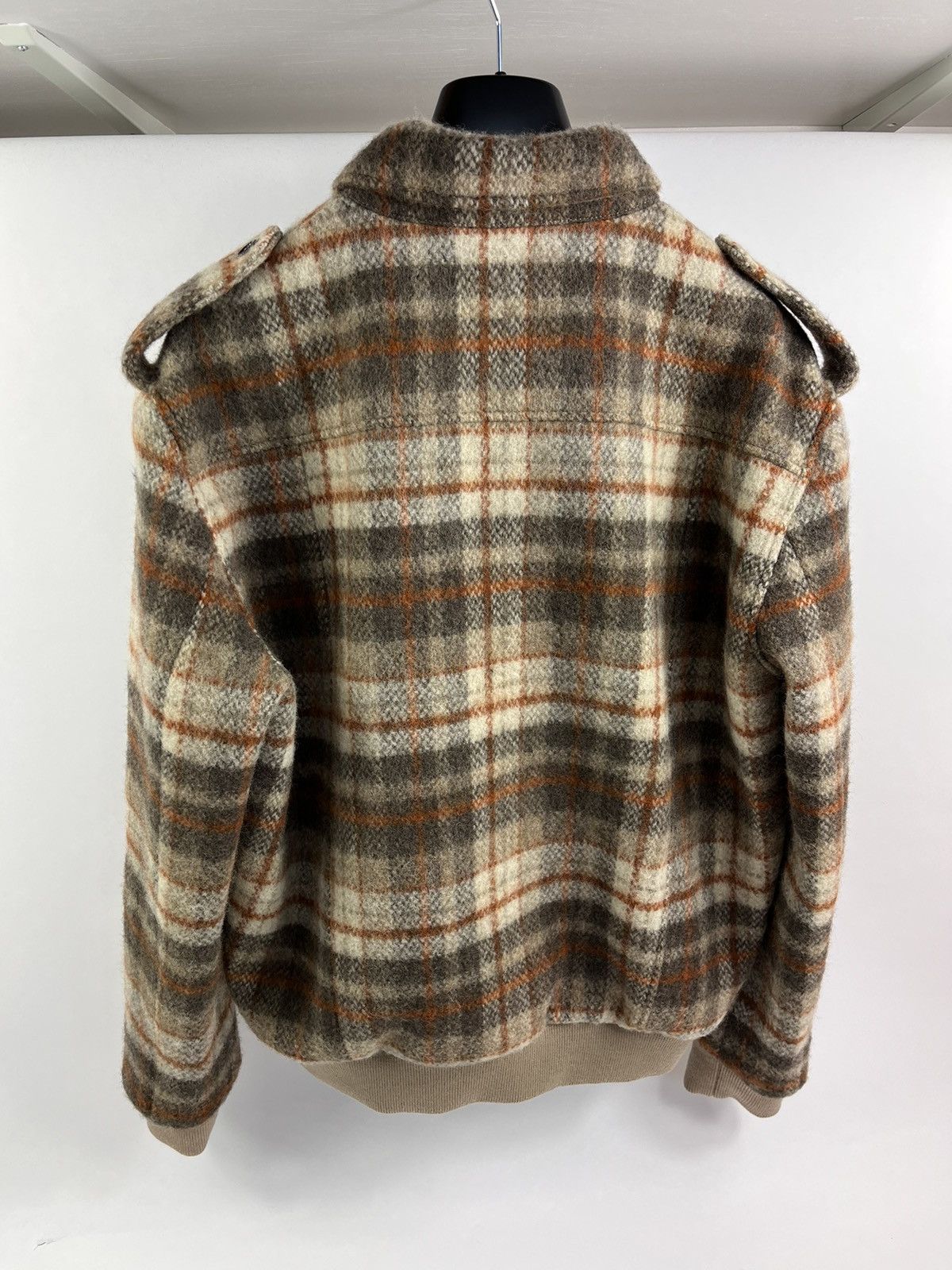 Celine × Hedi Slimane Logo Embroidered Checked Wool Jacket Size US XL / EU 56 / 4 - 2 Thumbnail