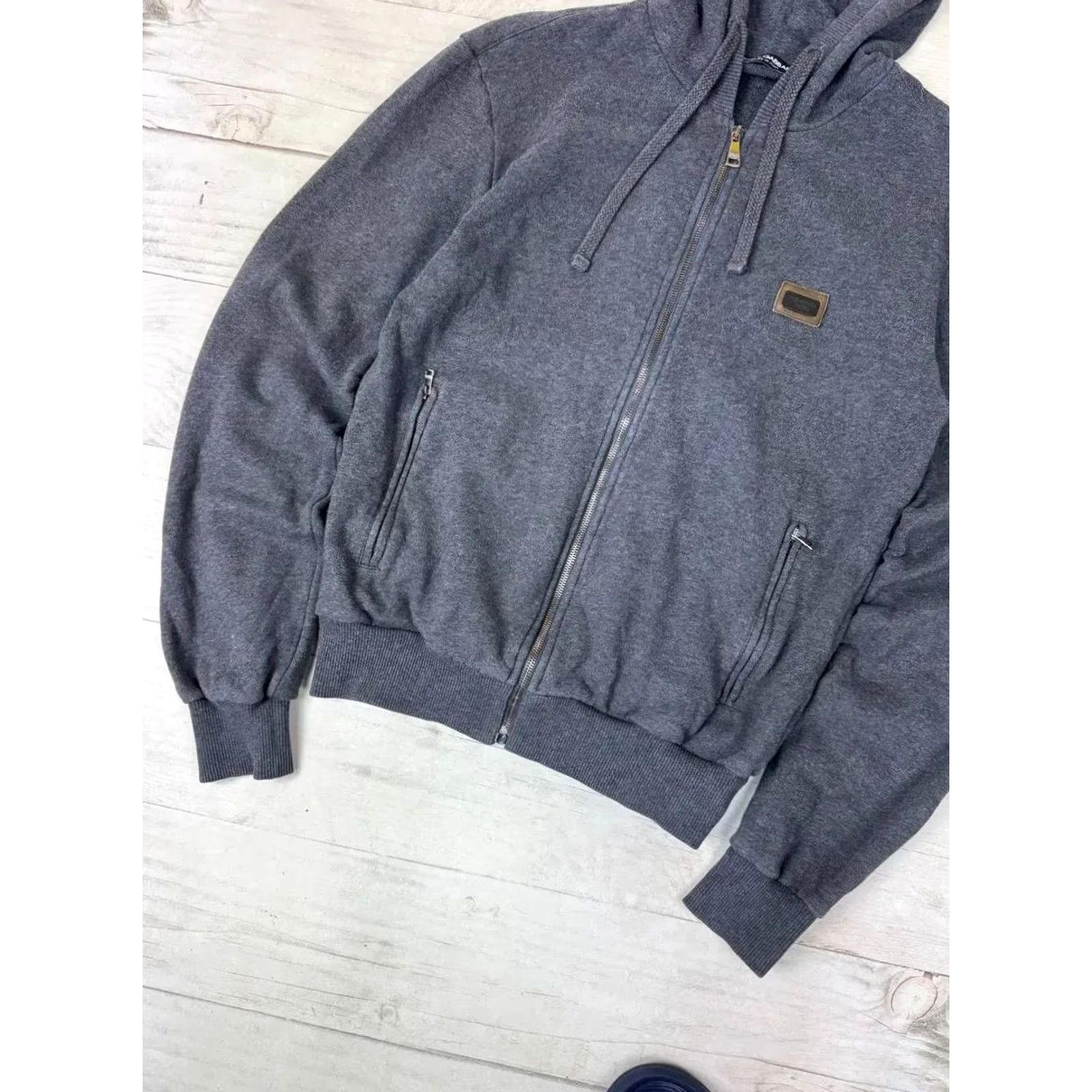 Dolce & Gabbana VINTAGE Dolce&Gabbana Logo Hoodie DG Full Zip Men Sz M gray Size US M / EU 48-50 / 2 - 2 Thumbnail
