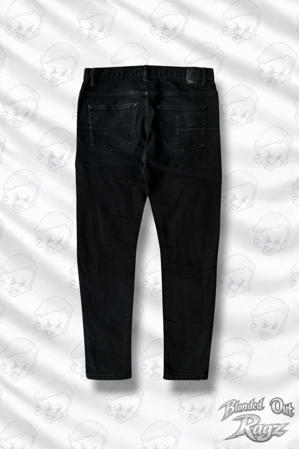 Dior Dior 2018 Black Denim Slim Fit 24-karat Gold Bee Den Size US 31 - 2 Thumbnail