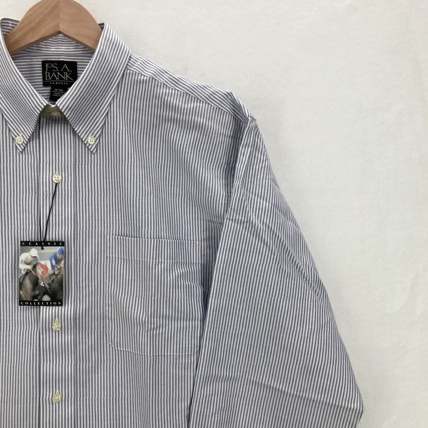 Jos. A. Bank Jos A Bank Shirt Mens Blue White Striped Button Down 16-34 Classic Business Work Dress Shirt Mens 16 Size US L / EU 52-54 / 3 - 2 Thumbnail