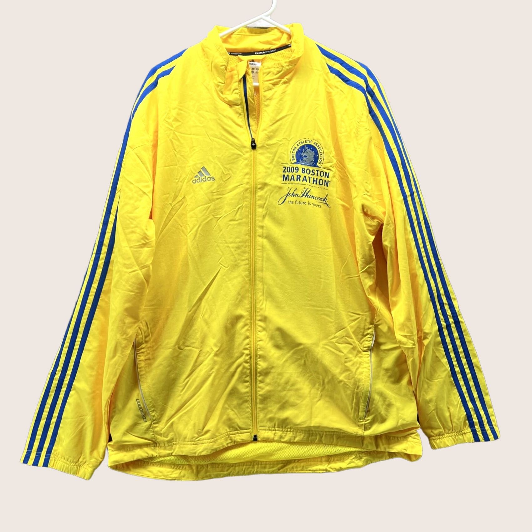 Adidas Adidas Sweater Men XL Yellow Full Zip Clima Proof Jacket Boston Marathon 2009 Corporate All Seasons Office Casual Formal Size US XL / EU 56 / 4 - 1 Thumbnail