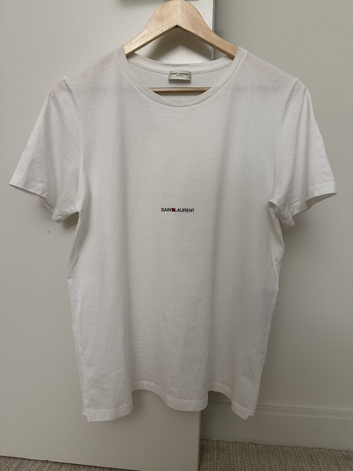 Saint Laurent Paris × Yves Saint Laurent Saint Laurent White Classic Logo “Rive Gauche” L Retail $550 Size US L / EU 52-54 / 3 - 4 Thumbnail