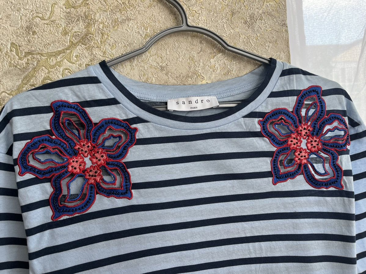 Sandro Sandro Paris Flowers Tshirt Size S / US 4 / IT 40 - 4 Thumbnail