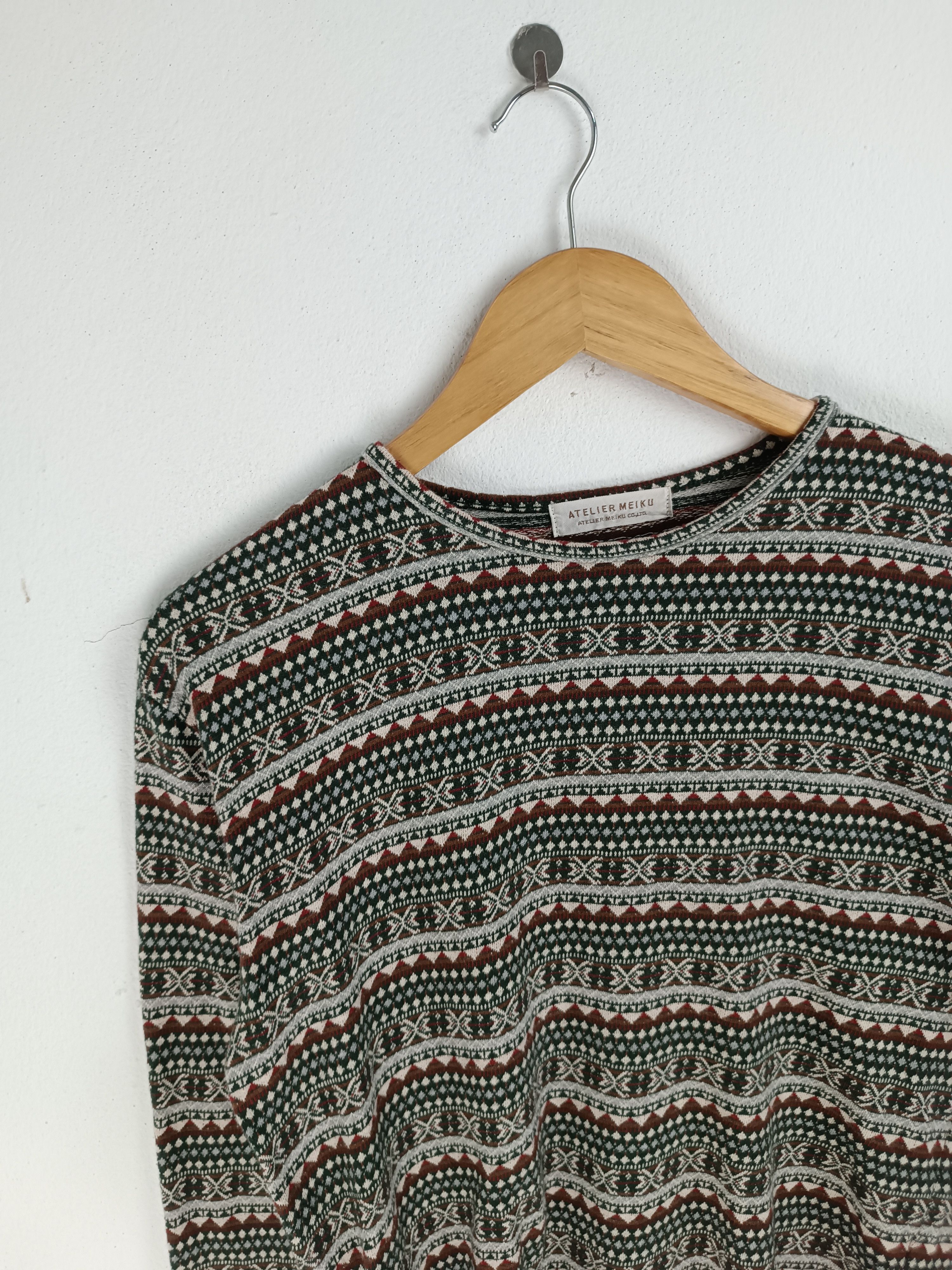 Japanese Brand VINTAGE ATELIER MEIKU TRIBAL RETRO KNITWEAR VERY RARE Size M / US 6-8 / IT 42-44 - 5 Thumbnail