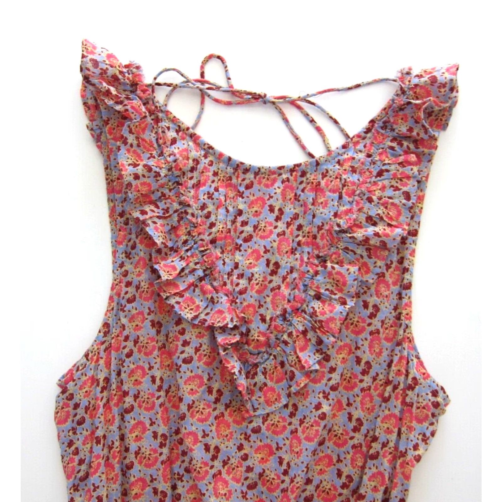 Free People Free People Cotton Pink Floral Sleeveless High Front Sheath Tank Dress S Women Size S / US 4 / IT 40 - 7 Thumbnail
