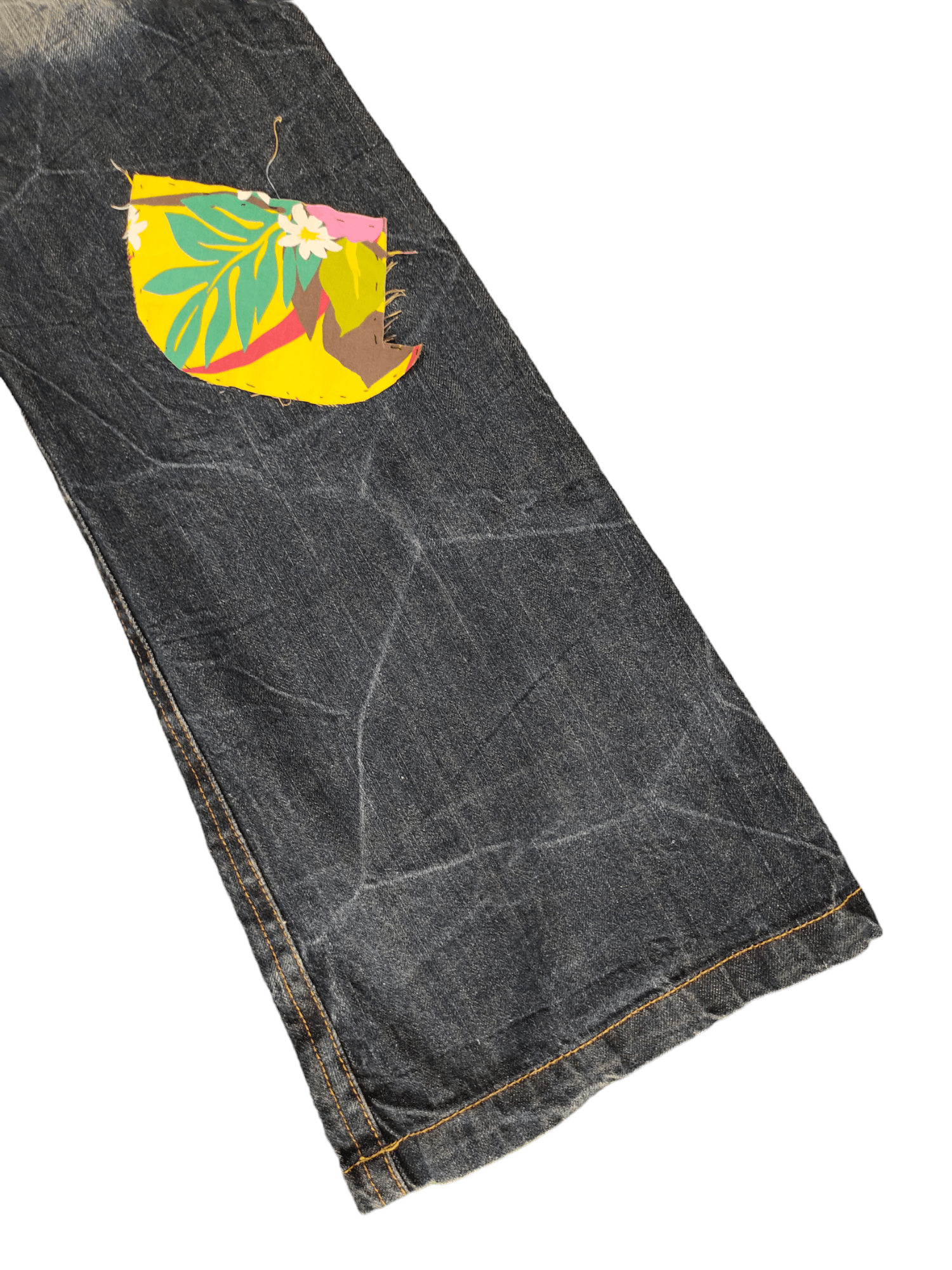 If Six Was Nine Flare Jeans Japan Patchwork Faded Boot Cut Y2k Lgb Size US 29 - 18 Thumbnail