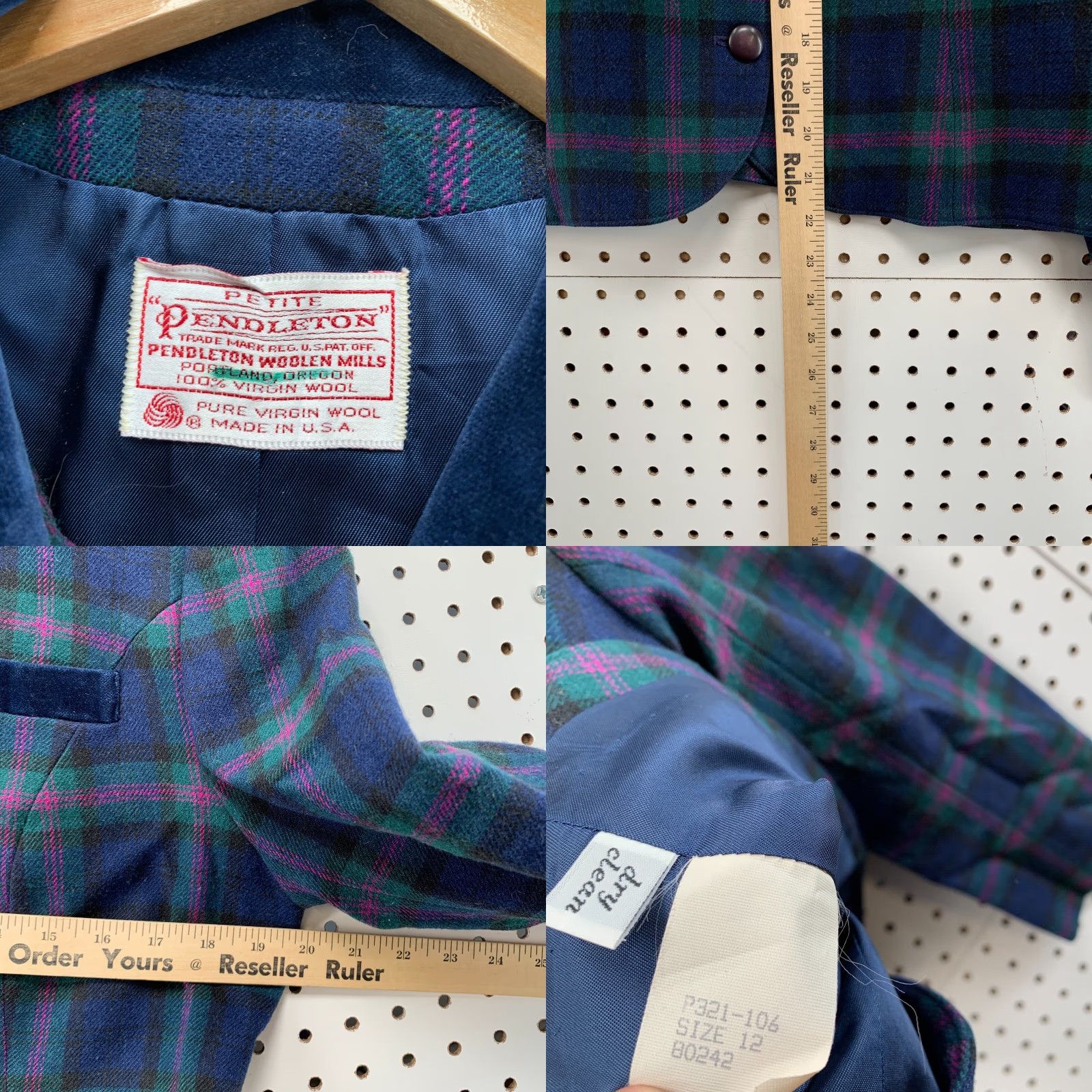 Pendleton VINTAGE Pendleton Plaid Wool Blazer Blue Ladies Petite Size 12 Size XL / US 12-14 / IT 48-50 - 8 Thumbnail