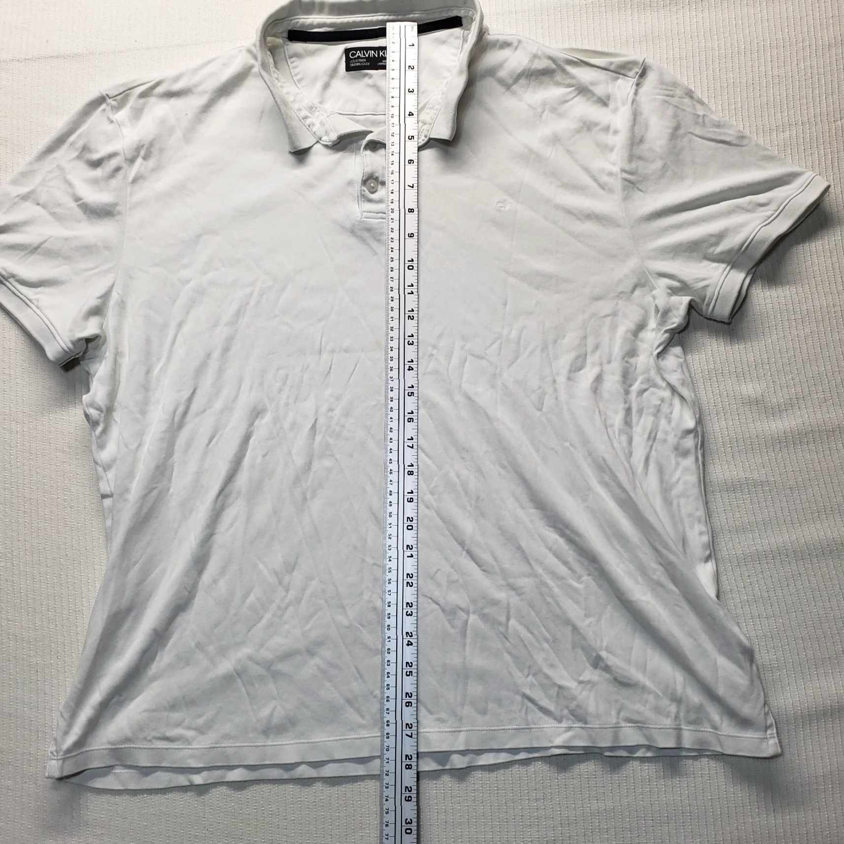 Calvin Klein Calvin Klein Polo Shirt 2XL Men White Solid Short Sleeve Adult Size 2XL Golf Easy Care 100% Cotton Men's Polo Size US XXL / EU 58 / 5 - 6 Thumbnail