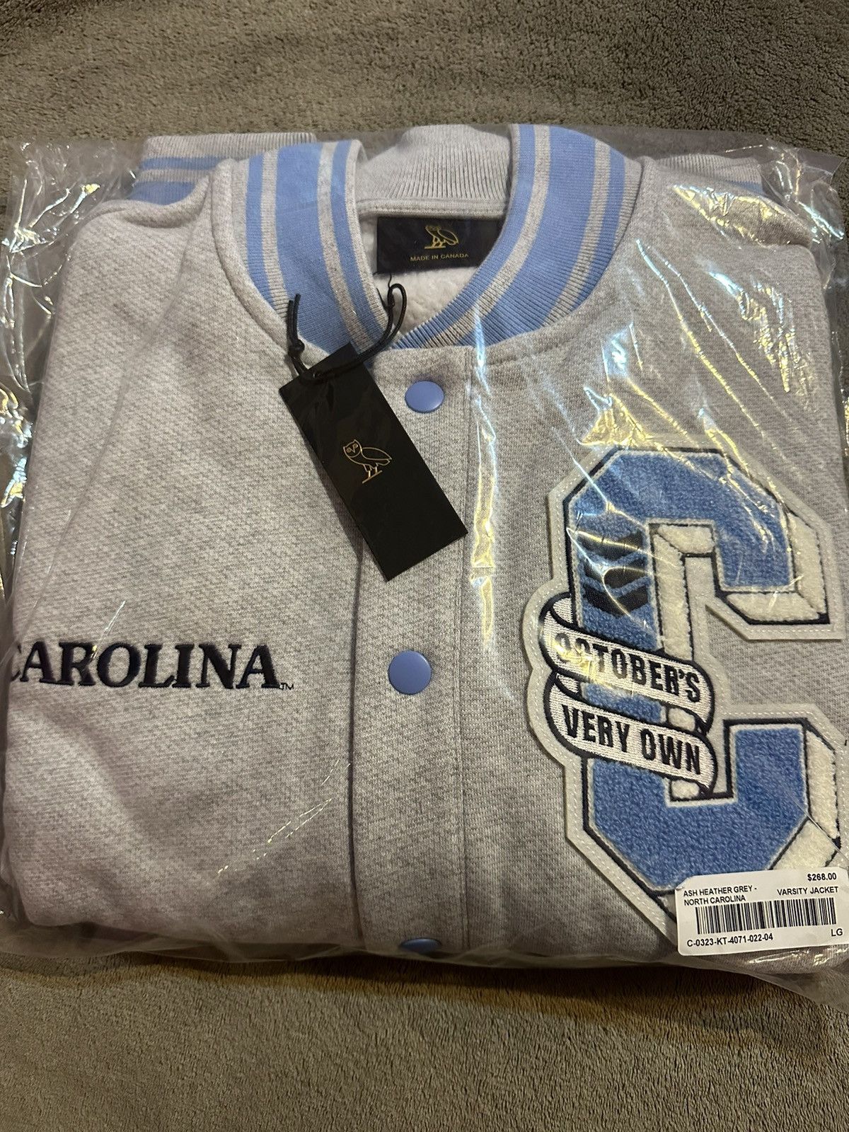 NCAA × October's Very Own OVO x NCAA NORTH CAROLINA TAR HEELS VARSITY JACKET BRAND NEW Size US L / EU 52-54 / 3 - 1 Thumbnail