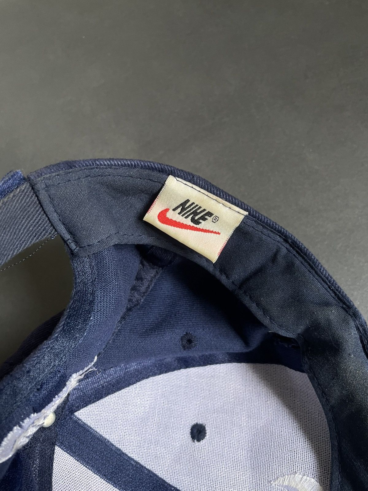 Nike × Vintage Vintage Nike Cap Made In Usa Sunfaded Swoosh Red Tab Y2k Size ONE SIZE - 9 Thumbnail