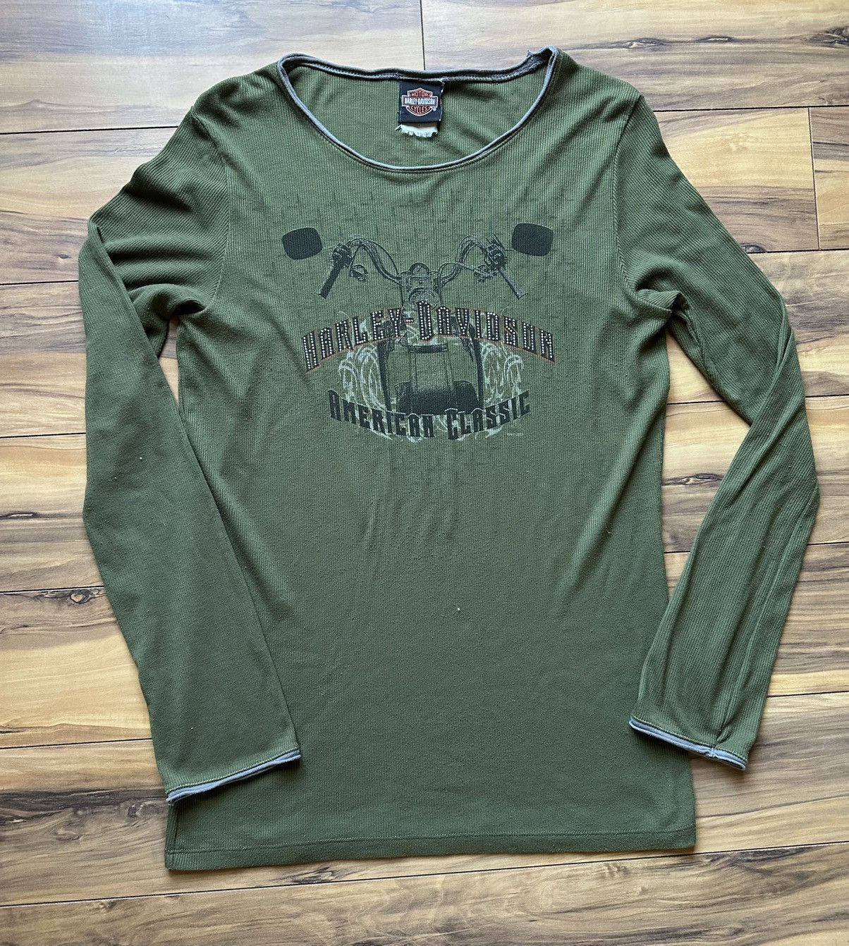 Harley Davidson 2009 Harley-Davidson American Classic Army Long Sleeve Size L / US 10 / IT 46 - 1 Thumbnail