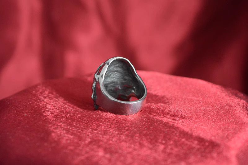 Jewelry Skull Dark Jewelry Rings Open Size Chrome Ring (Size 7-13) Size ONE SIZE - 4 Thumbnail