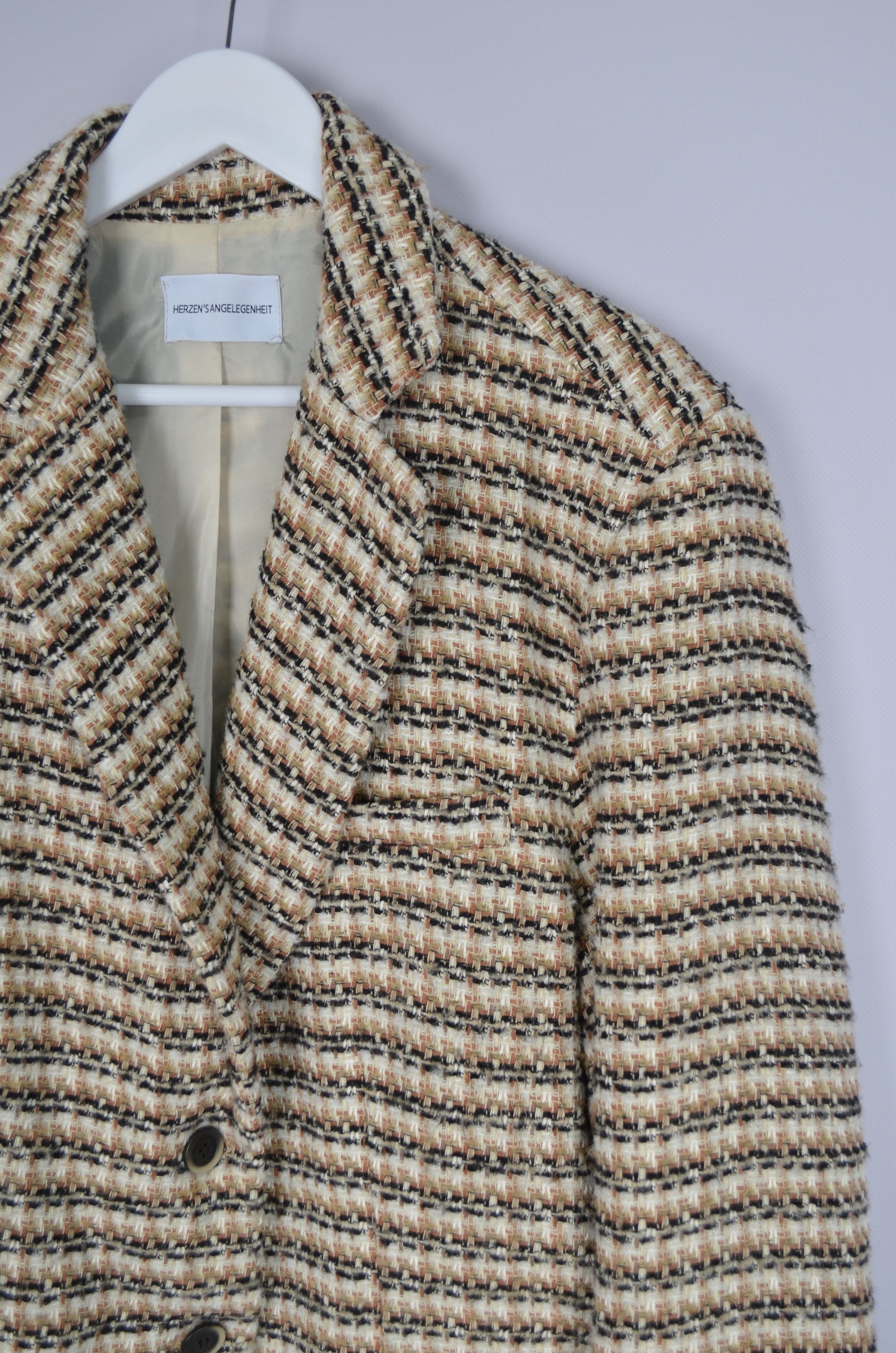 Designer Herzensangelegenheit Tweed Cotton Blazer Jacket Sz 42 XL Size XL / US 12-14 / IT 48-50 - 4 Thumbnail