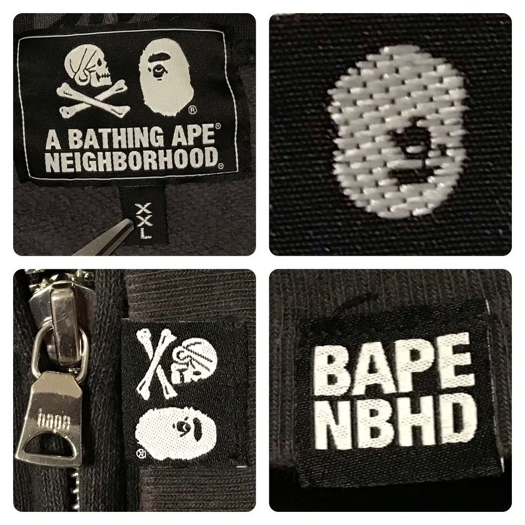 Bape × Neighborhood NEIGHBORHOOD × BAPE CAMO Shark FULL ZIP HOODIE Skull APE Size US XXL / EU 58 / 5 - 9 Thumbnail