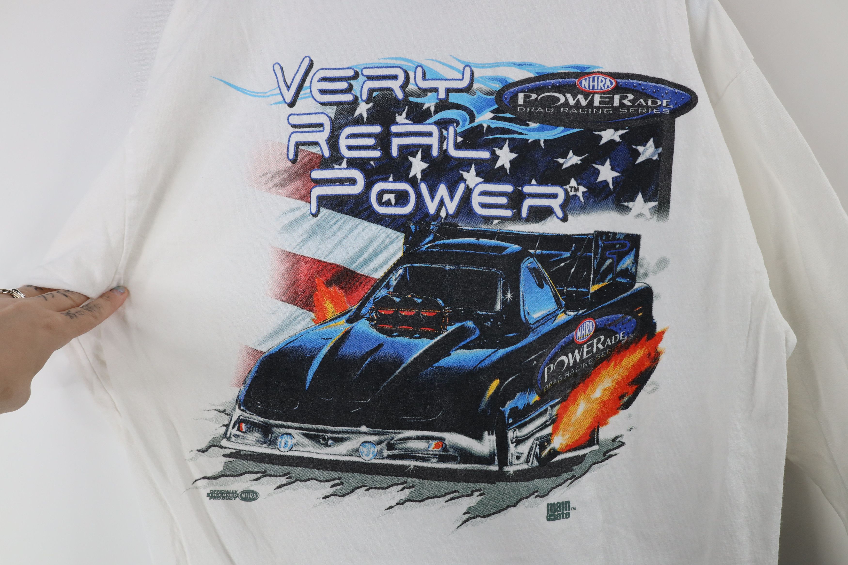 Vintage Vintage Y2K Powerade Fire Flames Racing Long Sleeve T-Shirt Size US L / EU 52-54 / 3 - 8 Thumbnail