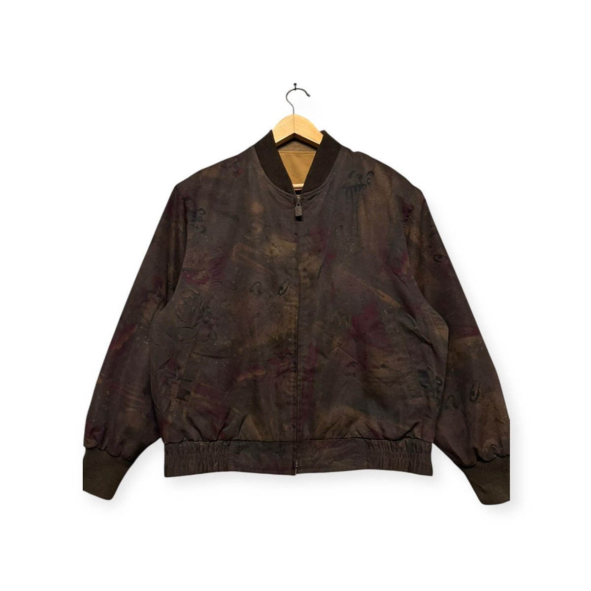 Yves Saint Laurent Vtg🔥90’s YSL PourHomme Abstract Reversible Bomber Jacket Size US M / EU 48-50 / 2 - 1 Thumbnail