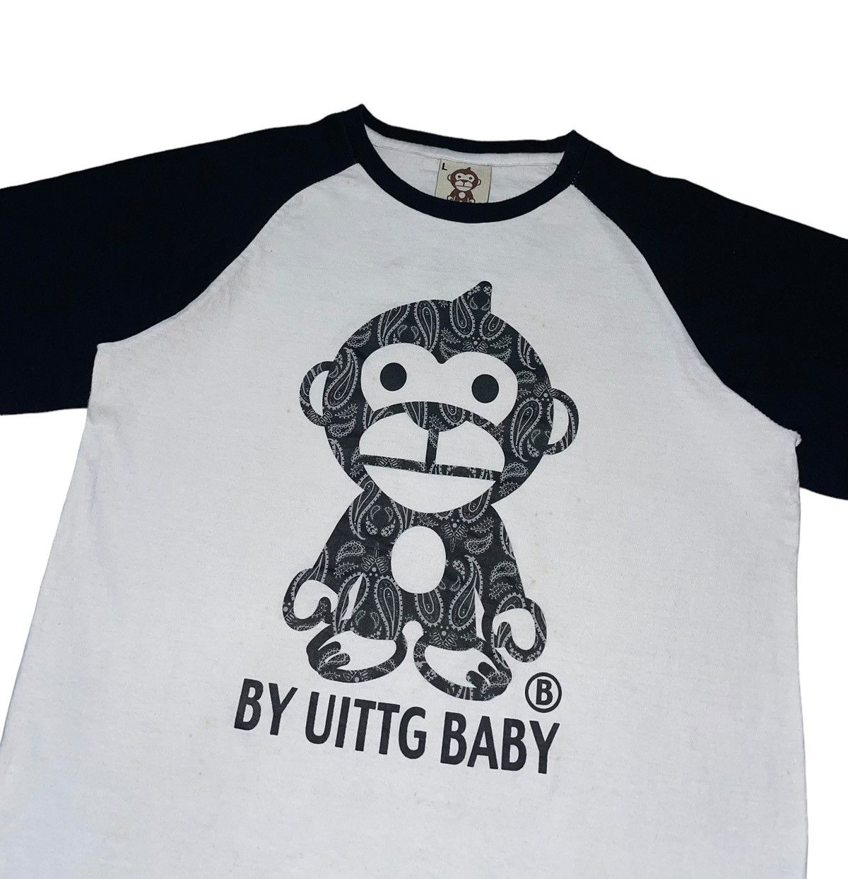 Japanese Brand UITTG Baby Ape Raglan 3q Tshirt Size US M / EU 48-50 / 2 - 2 Thumbnail