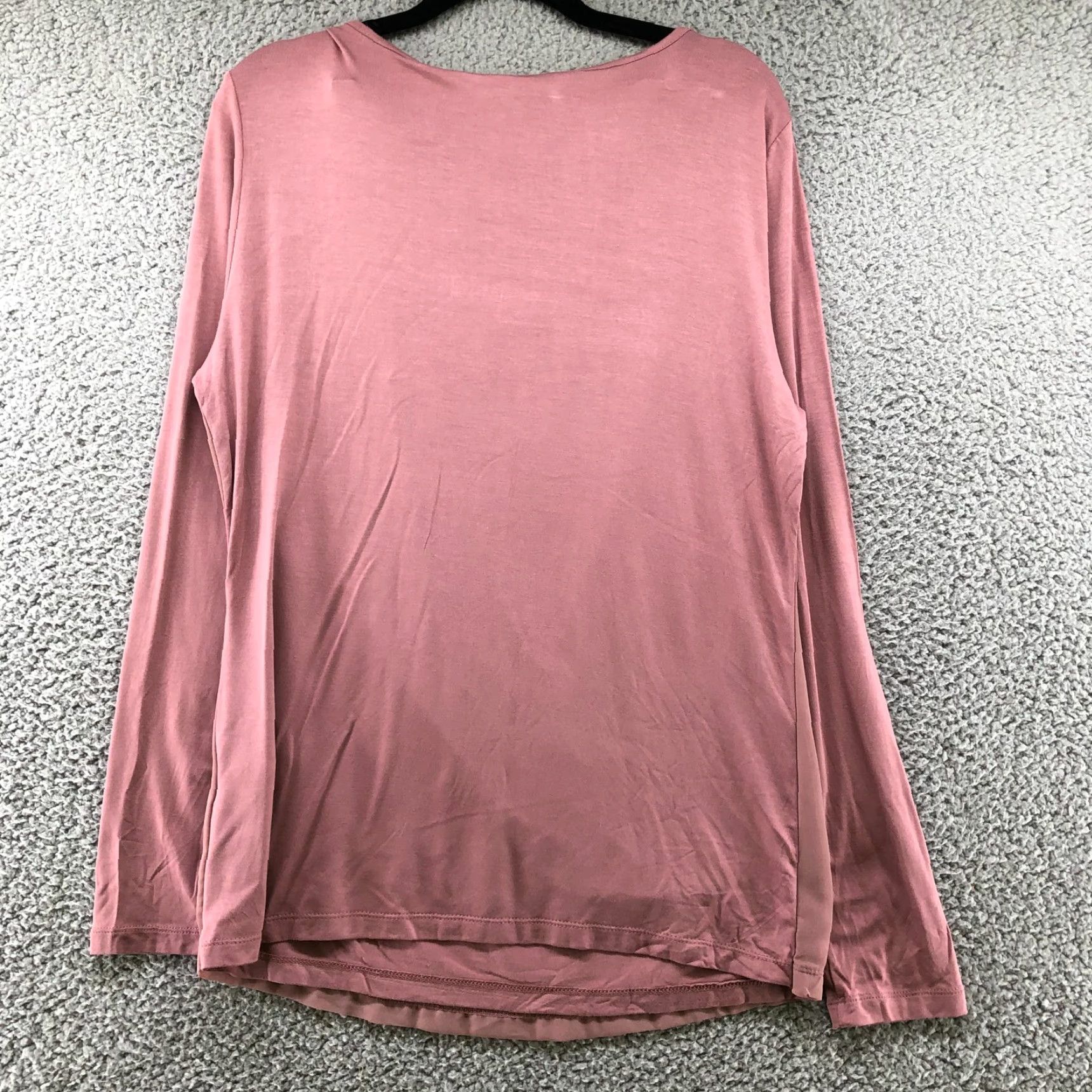 Vintage VINTAGE NWT Zero Blouse Jersey Knit L Pink Cowl Neck Long Sleeve Ruched Chiffon Womens EU 42 (L) Drape Front Size L / US 10 / IT 46 - 2 Thumbnail