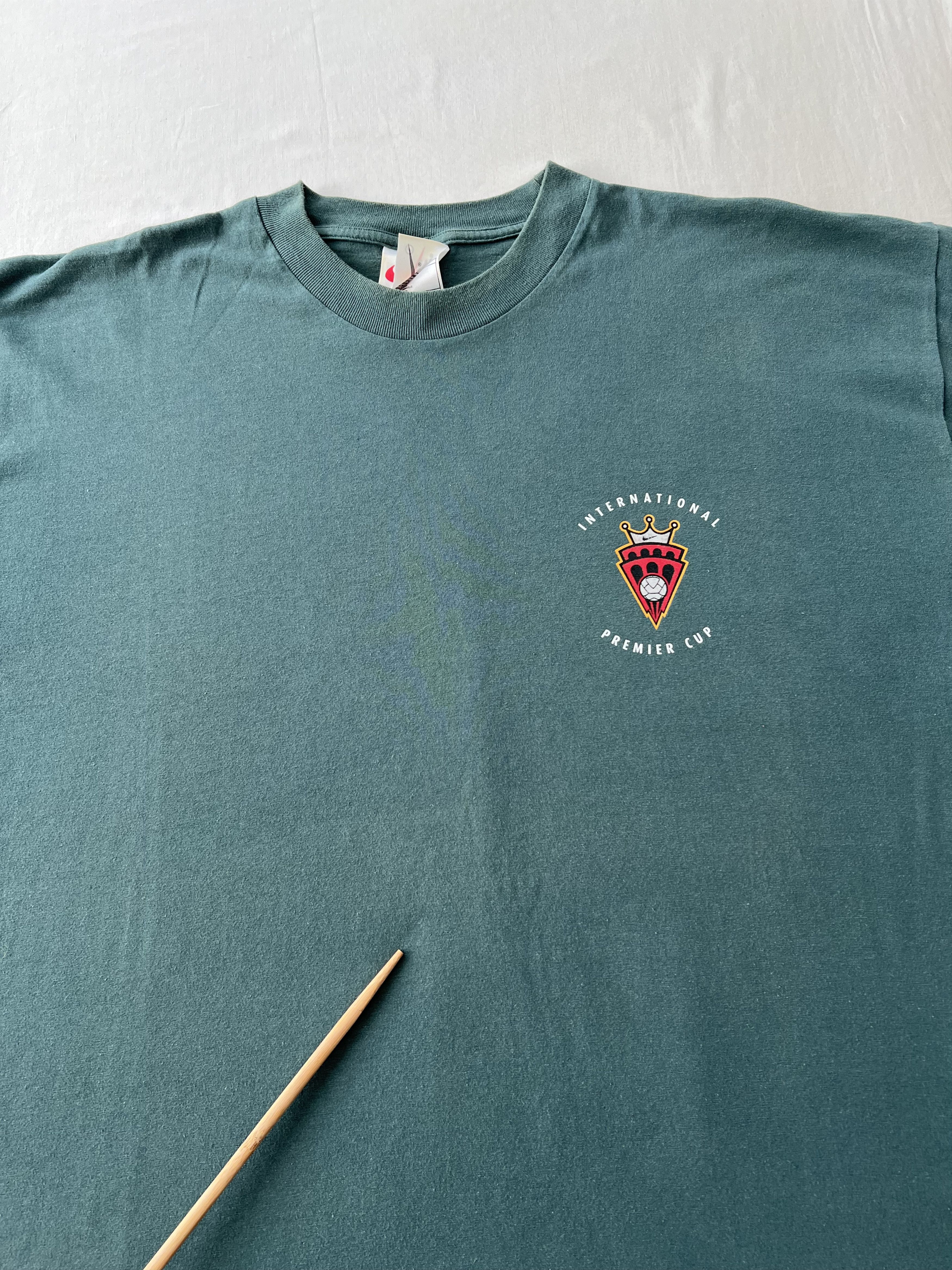 Nike Vintage 90s Nike International Premier Cup Soccer T-shirt Size US L / EU 52-54 / 3 - 6 Thumbnail