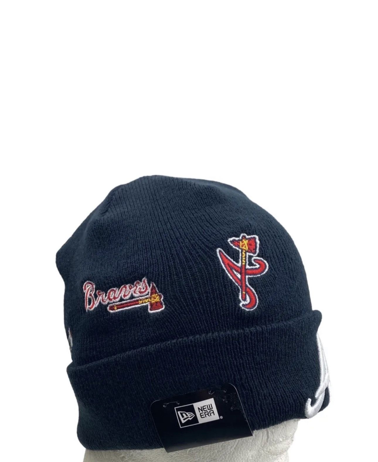 MLB × New Era New Era Braves MLB Cuffed Knit Beanie Size ONE SIZE - 4 Thumbnail