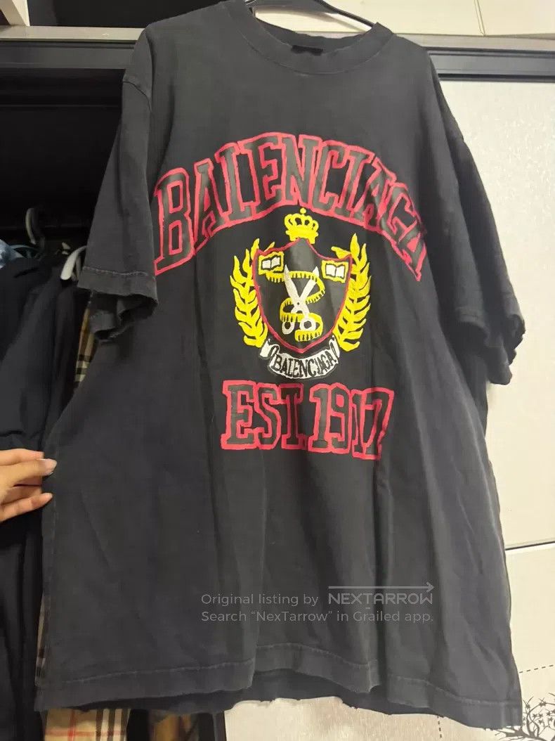 Balenciaga Balenciaga Logo Letter Pattern Printed Round Neck Short Sl Size US M / EU 48-50 / 2 - 1 Thumbnail